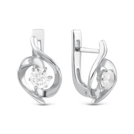 Серьги из серебра с фианитами