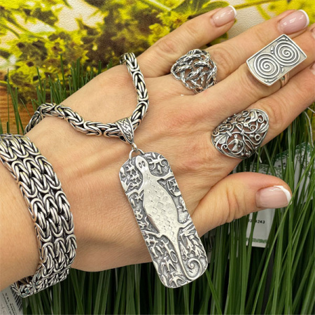 Серебряное кольцо «Птицы»