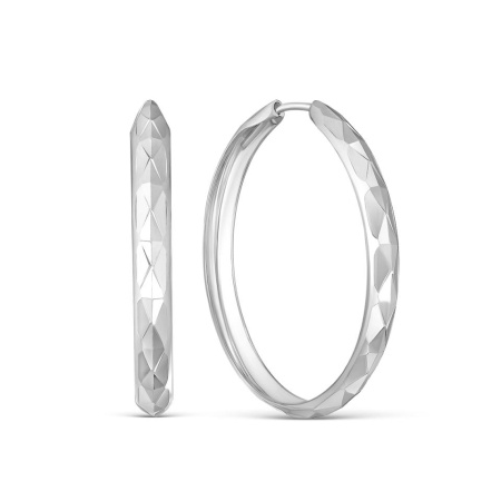 Серьги-конго из серебра с алмазной огранкой