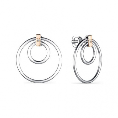 Серебряные пуссеты с бриллиантами