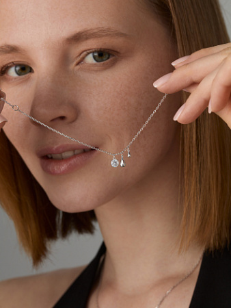 Браслет из серебра с фианитом «Капля»