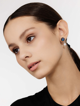 Серьги из серебра с лабрадоритом