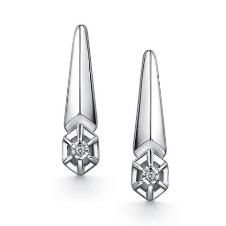 Серьги из серебра с бриллиантами