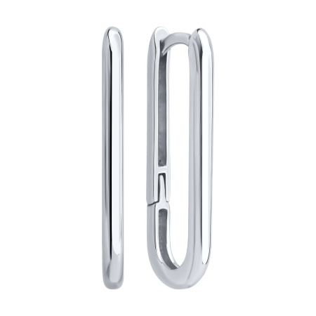 Серьги хупы Овал из серебра 925