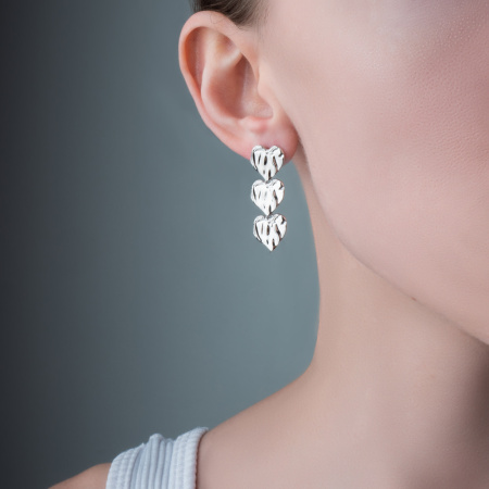 Серьги из серебра «Сердце»