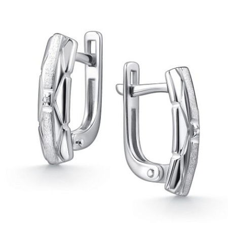 Серьги из серебра с бриллиантом