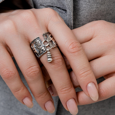 Кольцо из серебра «Племя»