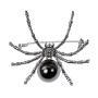 Серебряная брошь «Паук» с гематитом и марказитами Swarovski