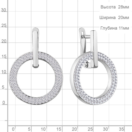 Серьги из серебра со стеклом