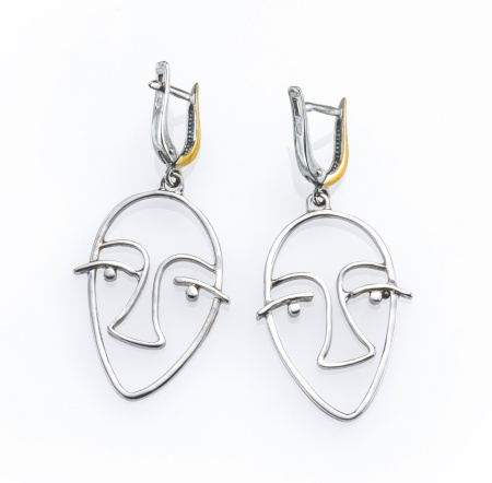 Серьги «Пикассо» с позолотой