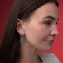 Серьги серебро 925 с перунитом Серебряное копытце