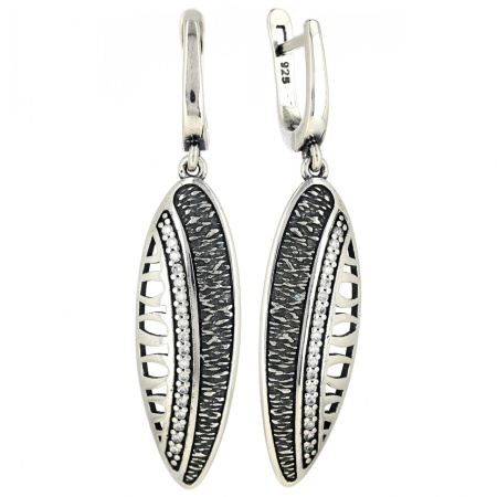 Серебряные серьги с цирконами