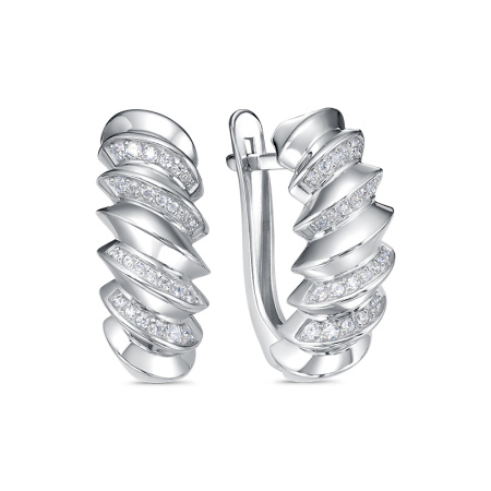 Серебряные серьги с фианитами