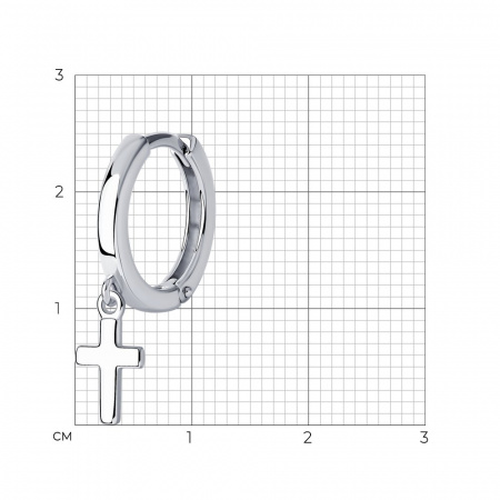 Серьга из серебра с родированием