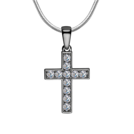 Подвеска из серебра с фианитами «Стильный Крест»
