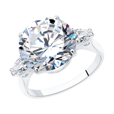 Кольцо из серебра с фианитами