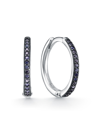 Серебряные серьги конго с сапфирами «Дорожка»