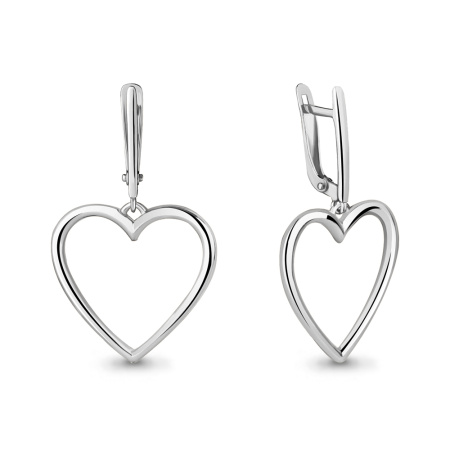 Серьги из серебра «Сердце»