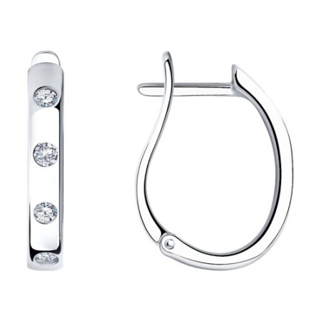 Серьги из серебра с фианитами