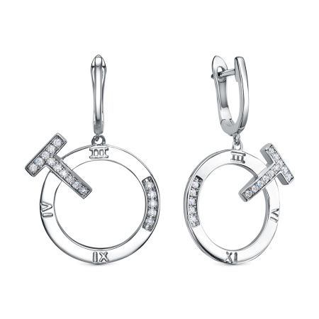 Серебряные серьги с фианитами