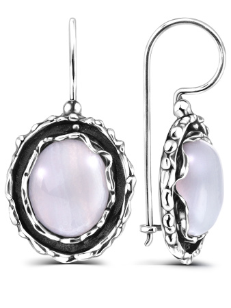 Серьги из серебра с агатом