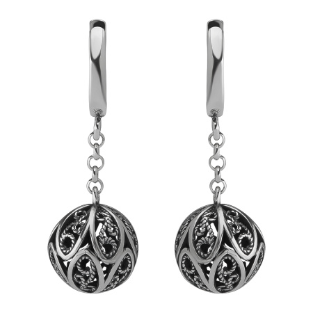 Серебряные серьги «Пасхальный шар»