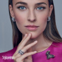 Серьги «Byzantium» из серебра с белыми топазами и сапфирами