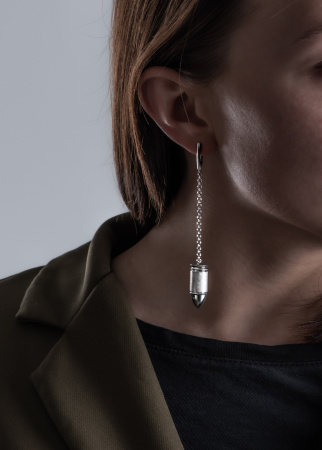 Серебряные серьги «Пуля»