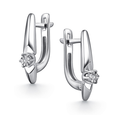 Серебряные серьги с бриллиантами