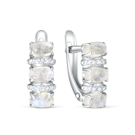 Серьги из серебра с лунным камнем