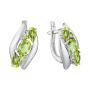 Серьги из серебра с хризолитами