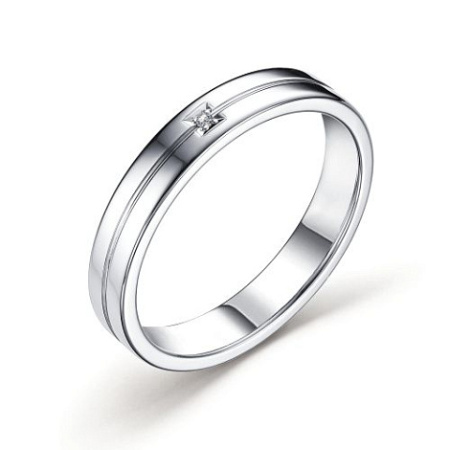 Серебряное кольцо с бриллиантом