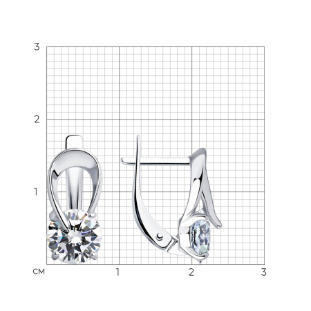 Серебряные серьги с фианитами