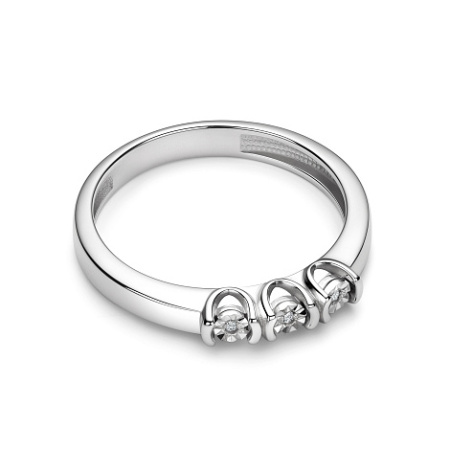 Кольцо из серебра с бриллиантом