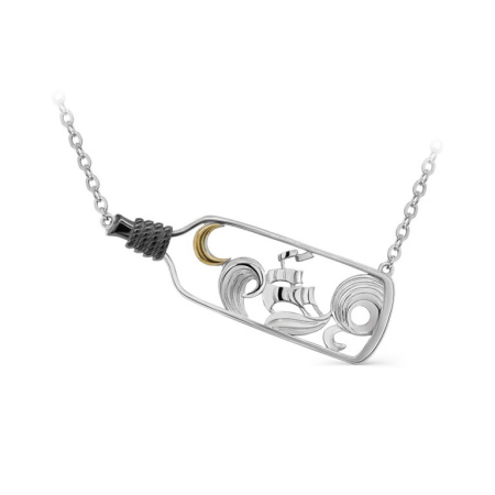 Колье из серебра с эмалью «Бутылка»