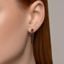 Серьги из серебра с фианитами «Крест»