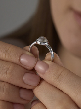 Кольцо из серебра с горным хрусталем