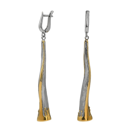 Серебряные серьги с позолотой