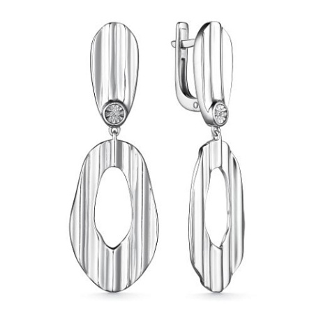 Серебряные серьги с бриллиантом