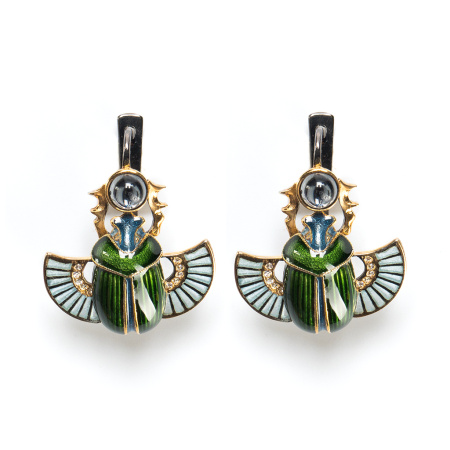Серебряные серьги «Скарабеи»