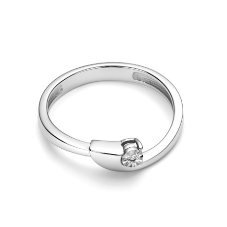 Кольцо из серебра с бриллиантом