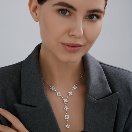 Колье из серебра с фианитами