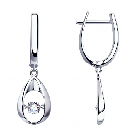 Серьги из серебра с кристаллом Swarovski