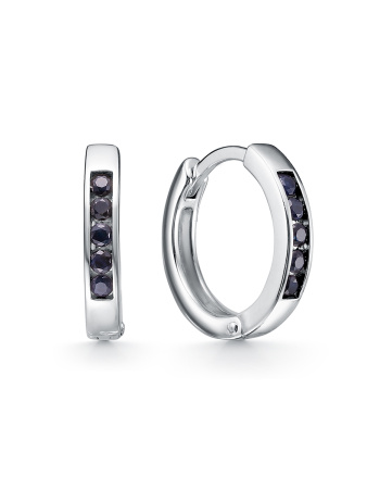 Серьги-конго из серебра с сапфирами «Дорожка»