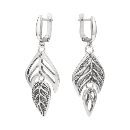 Серьги из серебра «Листочки»