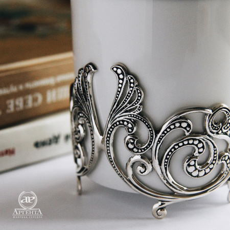 2 чашки чайные «Витые» с ложками