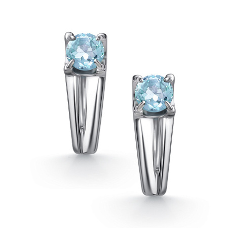 Серьги из серебра с топазом