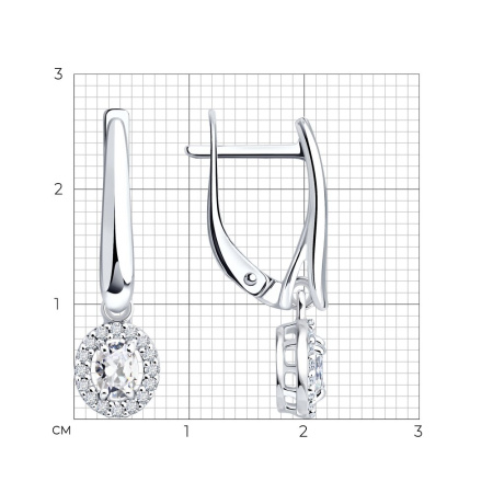 Серьги из серебра с бриллиантами
