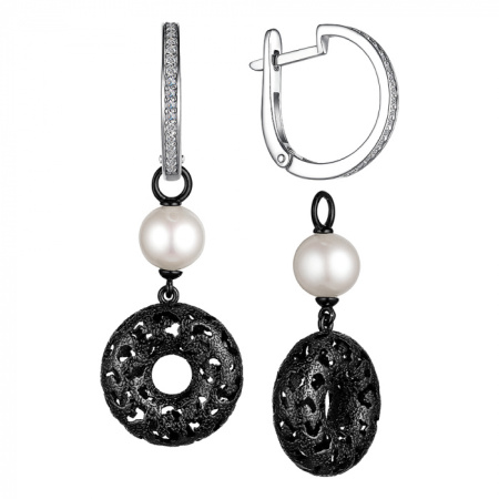 Серьги из серебра с жемчугом