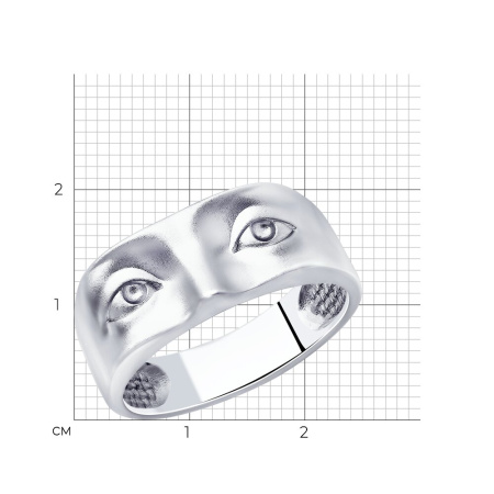 Кольцо «Лицо» из серебра